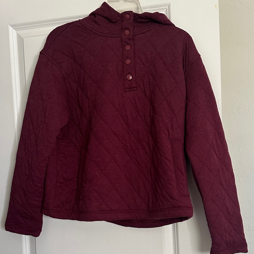 Quilted Burgundy Hoodie